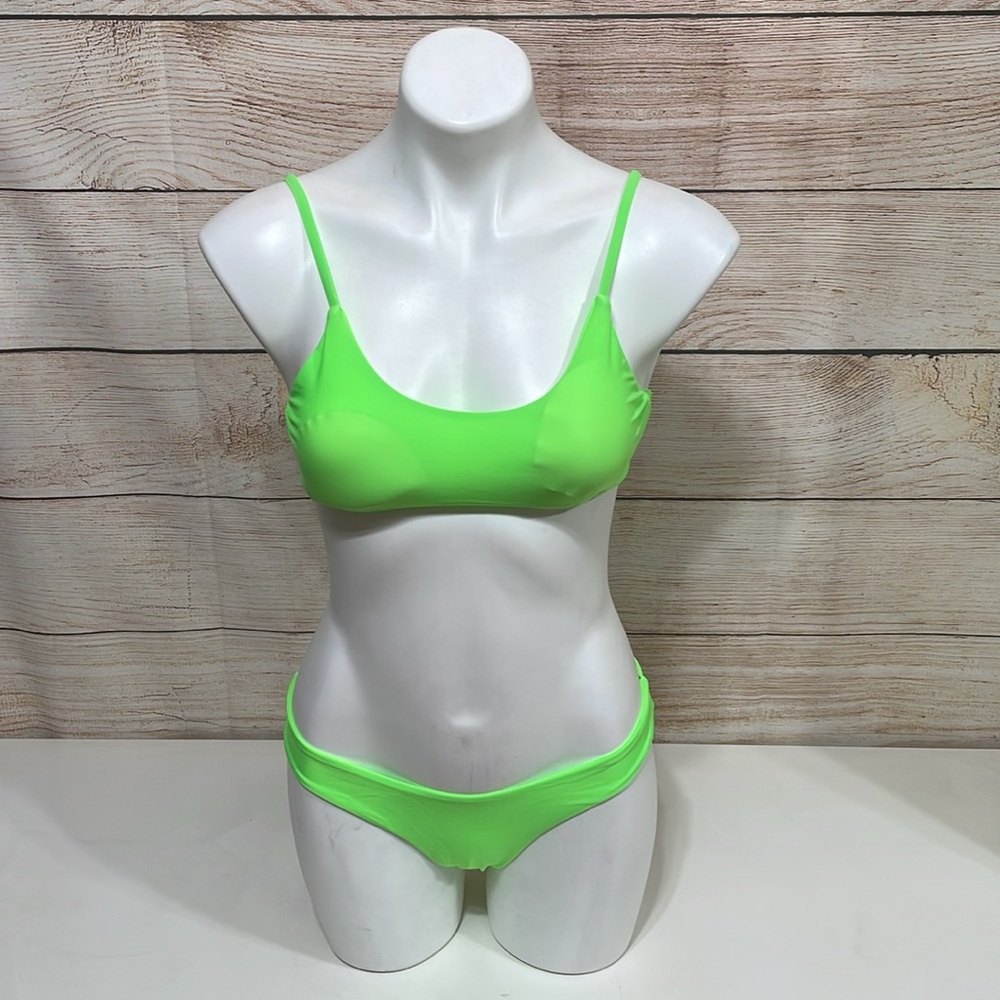 SherryDc Sz L Green Two Piece Padded Swimsuit